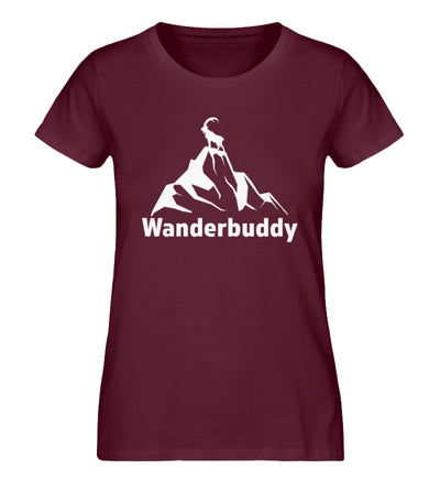 Wanderbuddy - Damen Organic T-Shirt wandern Weinrot