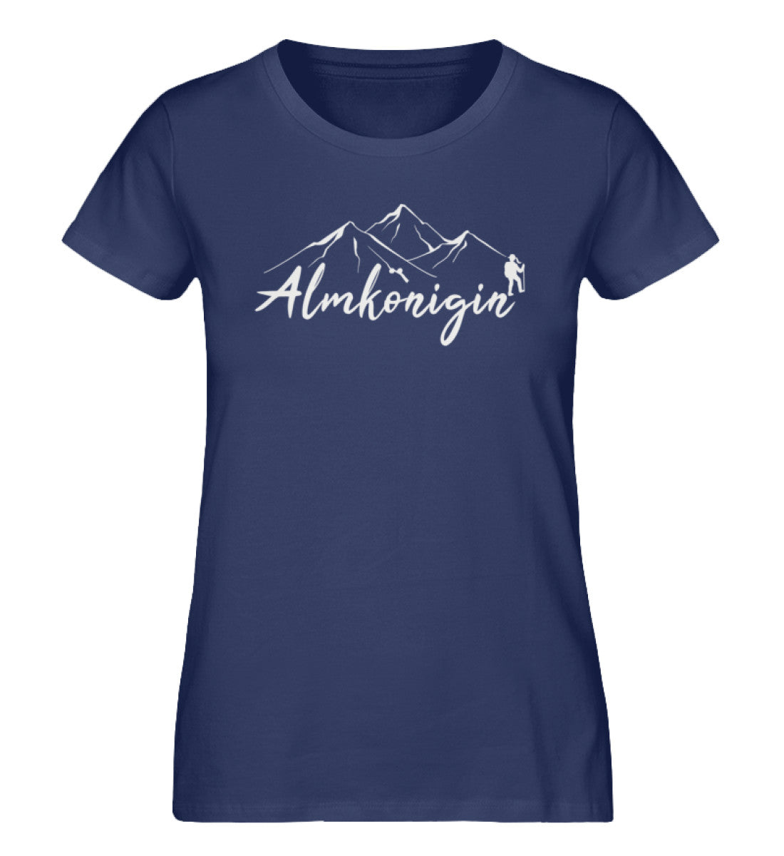 Almkönigin - Damen Premium Organic T-Shirt wandern Navyblau