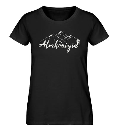 Almkönigin - Damen Premium Organic T-Shirt wandern Schwarz