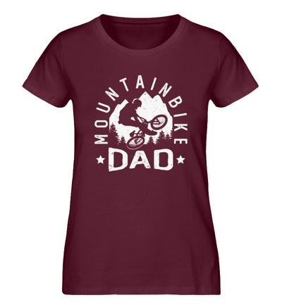 Mountainbike Dad - Damen Organic T-Shirt mountainbike Weinrot
