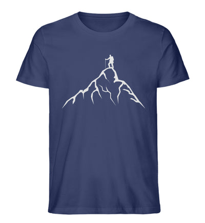 Gipfelsteiger - Herren Organic T-Shirt berge klettern wandern Navyblau