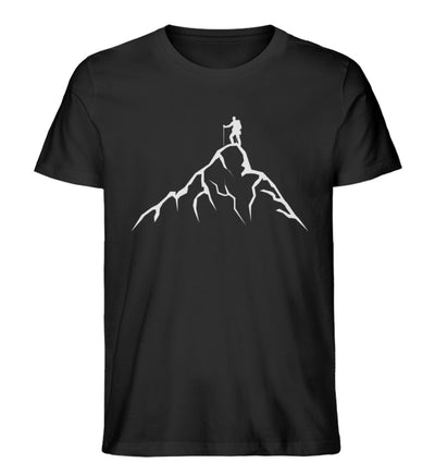 Gipfelsteiger - Herren Organic T-Shirt berge klettern wandern Schwarz