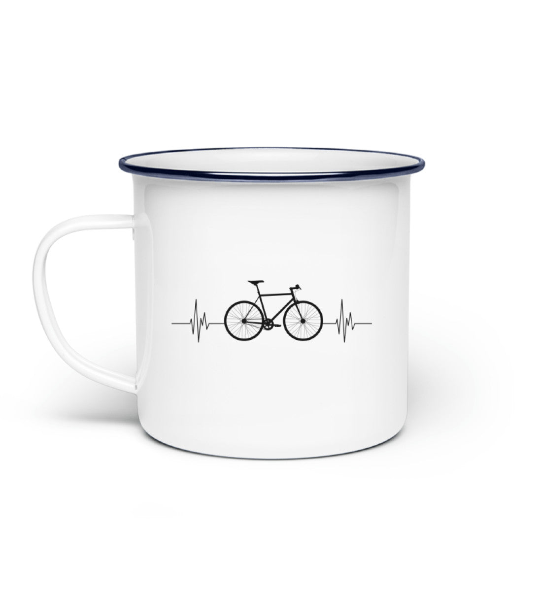 Fahrrad Herzschlag - Emaille Tasse fahrrad mountainbike