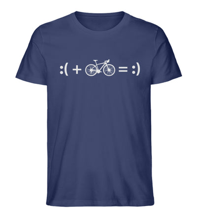 Radfahren macht glücklich - Herren Organic T-Shirt fahrrad Navyblau
