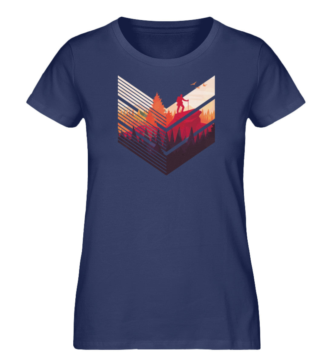 Wanderführerin - Damen Organic T-Shirt' berge wandern Navyblau