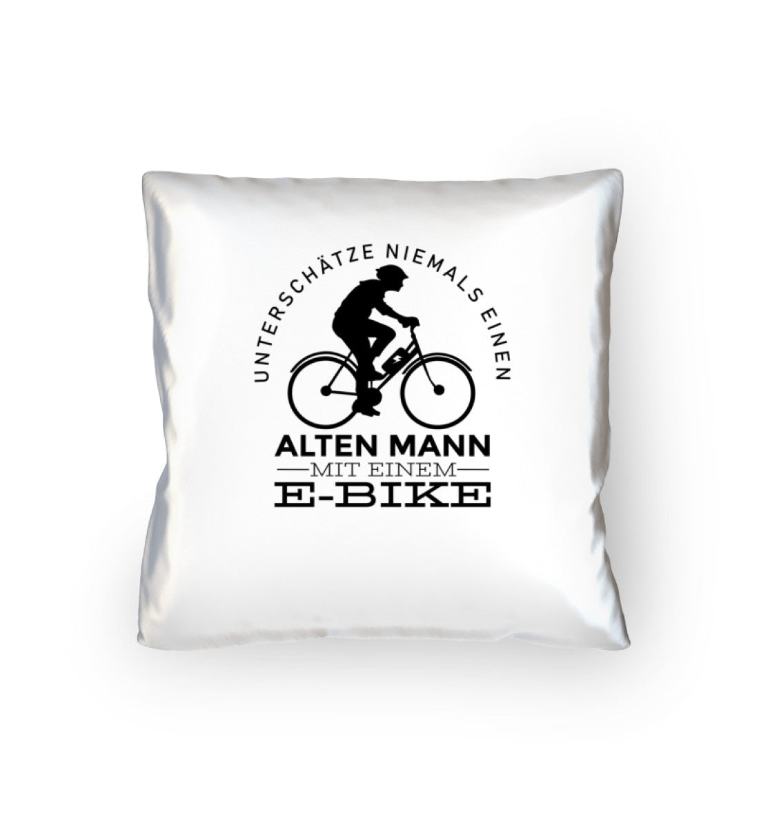 Alter Mann mit einem E-Bike - Kissen (40x40cm) e-bike mountainbike Default Title