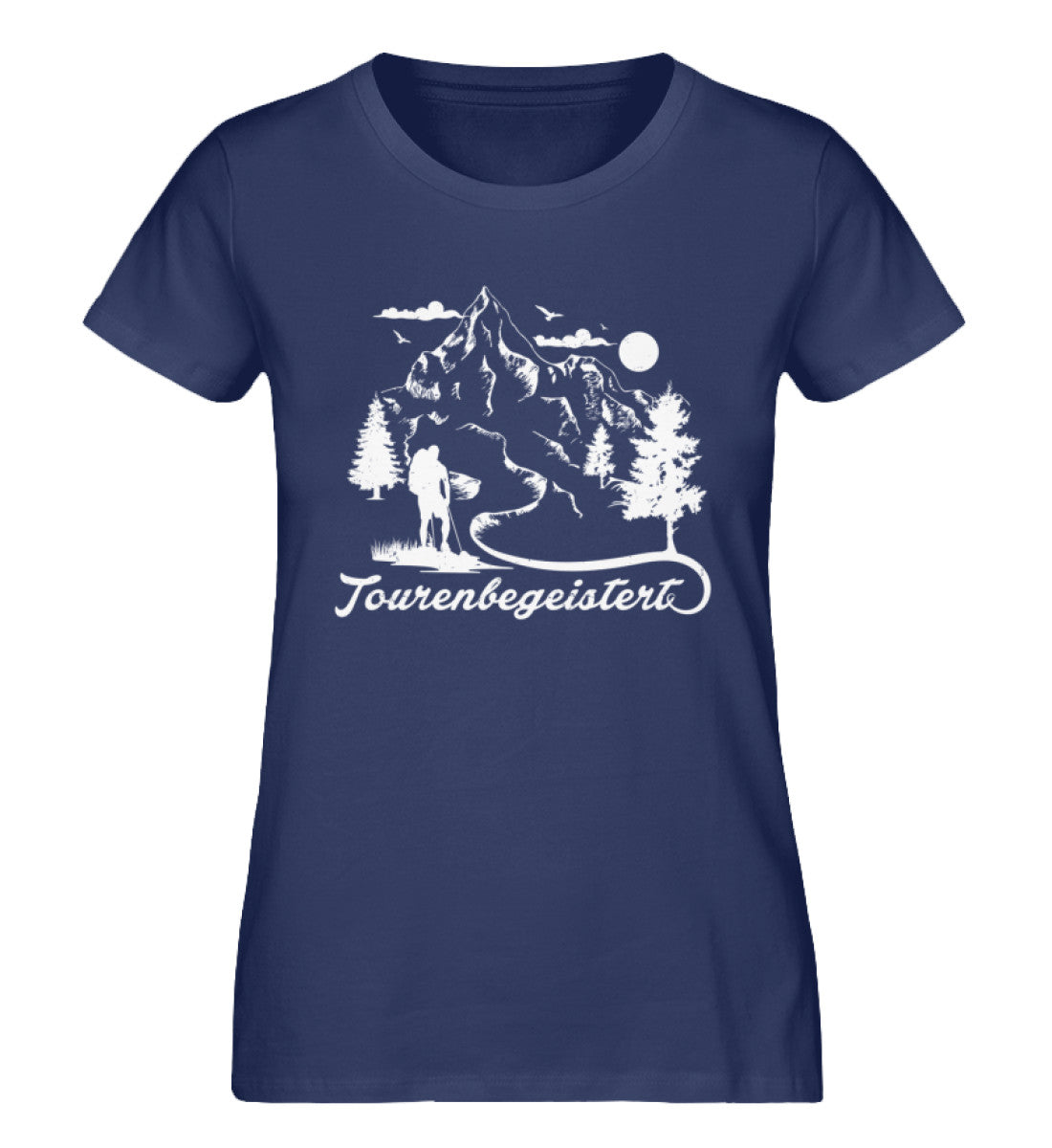 Tourenbegeistert - Damen Organic T-Shirt wandern Navyblau
