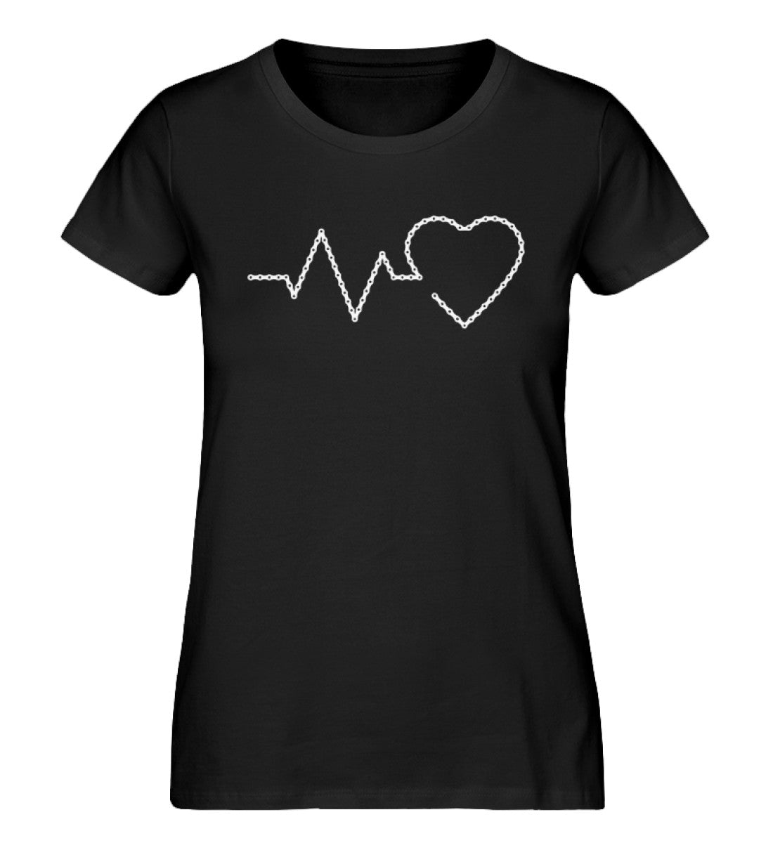 Herzschlag Fahrradkette - Damen Organic T-Shirt fahrrad Schwarz