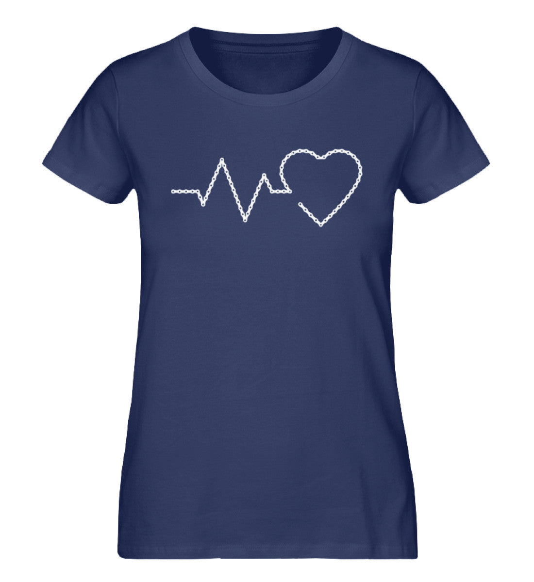 Herzschlag Fahrradkette - Damen Organic T-Shirt fahrrad Navyblau