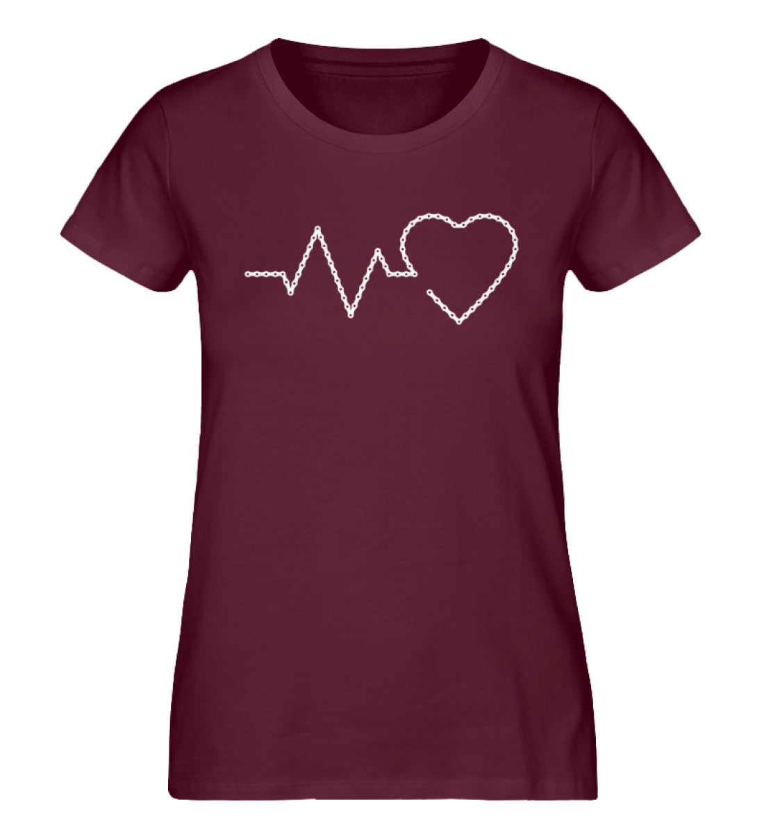 Herzschlag Fahrradkette - Damen Organic T-Shirt fahrrad Weinrot