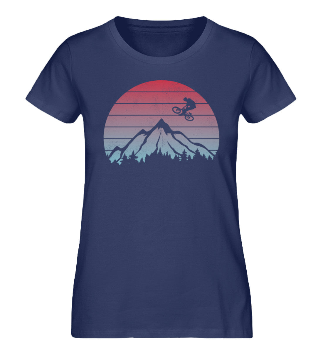 Mountainbiken Vintage - Damen Organic T-Shirt mountainbike Navyblau
