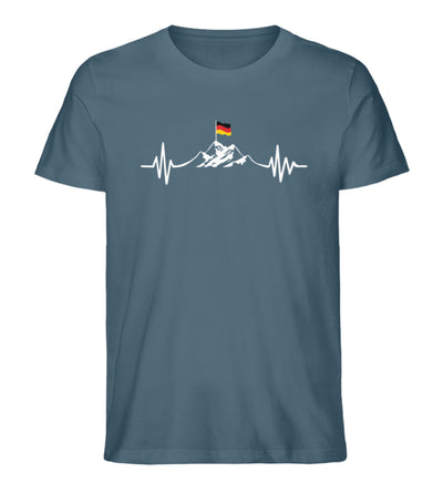 Herzschlag Berge und Deutschland Flagge - Herren Premium Organic T-Shirt berge wandern Stargazer