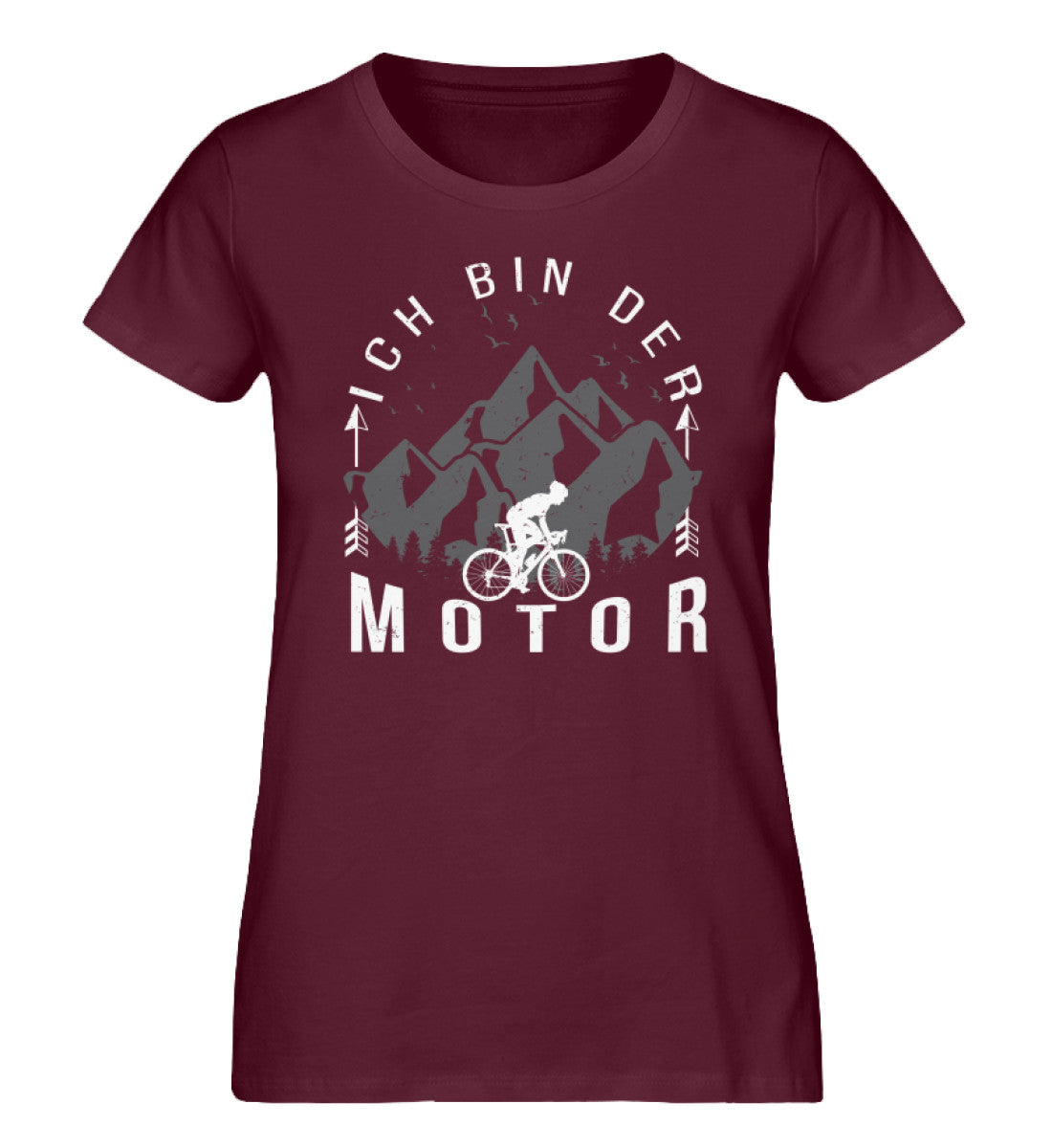 Ich Bin Der Motor - Damen Organic T-Shirt fahrrad mountainbike Weinrot