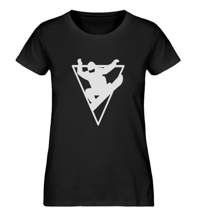 Snowboarder Geometrisch - Damen Organic T-Shirt snowboarden Schwarz