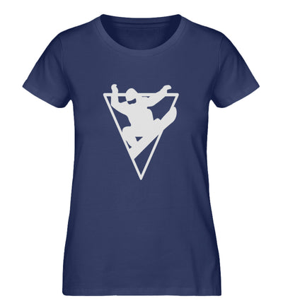Snowboarder Geometrisch - Damen Organic T-Shirt snowboarden Navyblau