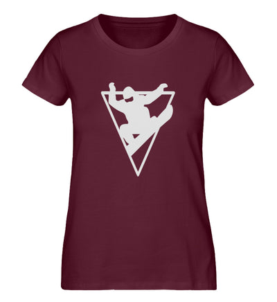Snowboarder Geometrisch - Damen Organic T-Shirt snowboarden Weinrot