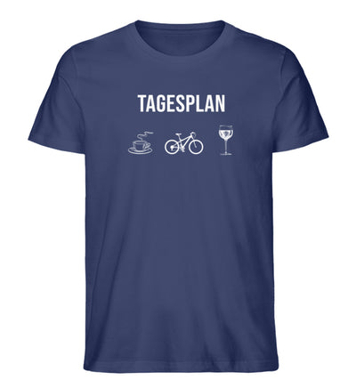 Tagesplan Kaffee, Fahrrad und Wein - Herren Organic T-Shirt fahrrad mountainbike Navyblau