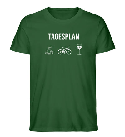 Tagesplan Kaffee, Fahrrad und Wein - Herren Organic T-Shirt fahrrad mountainbike Dunkelgrün