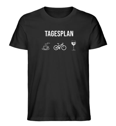 Tagesplan Kaffee, Fahrrad und Wein - Herren Organic T-Shirt fahrrad mountainbike Schwarz