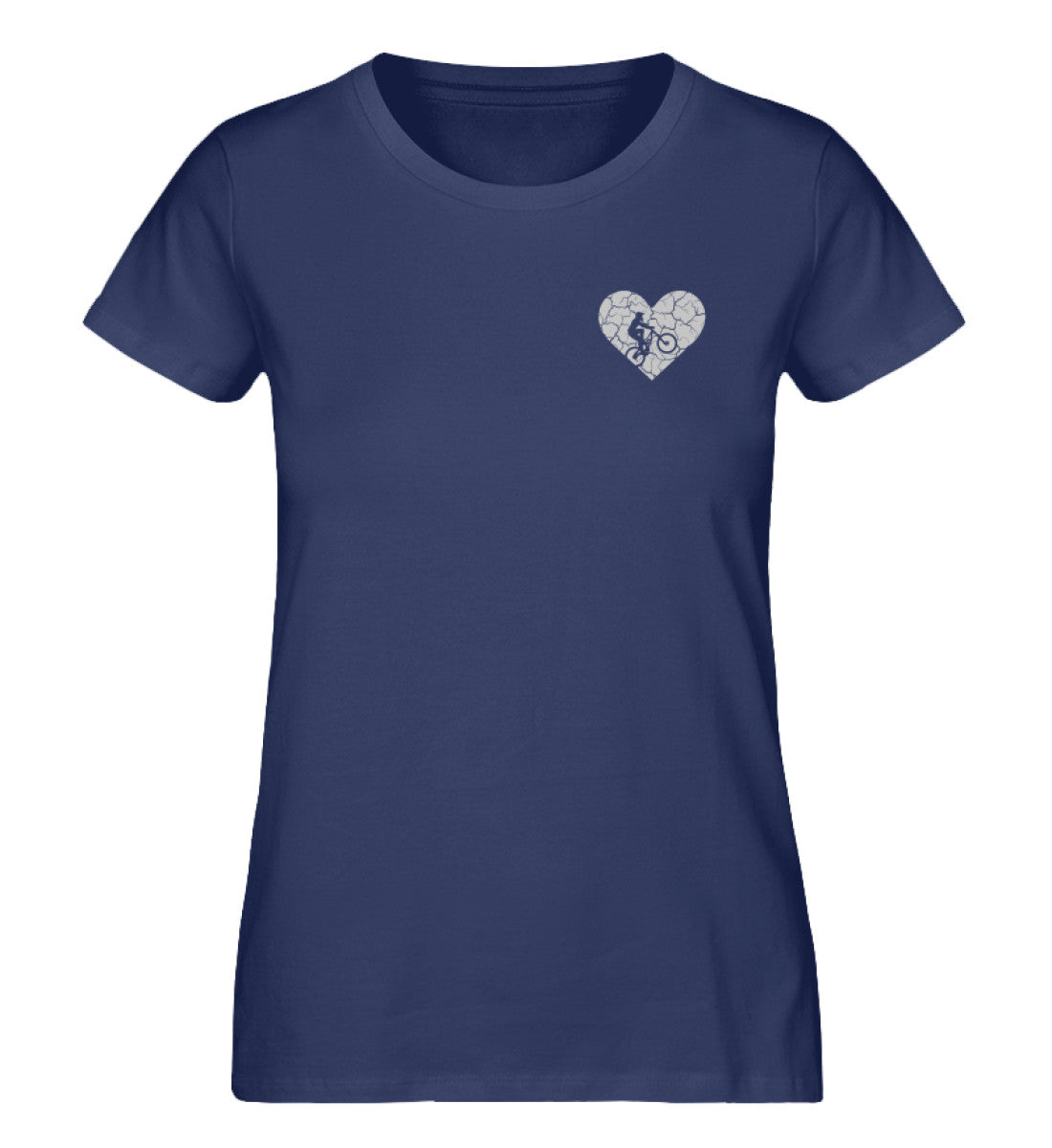 Herz und Fahrrad - Damen Organic T-Shirt fahrrad Navyblau