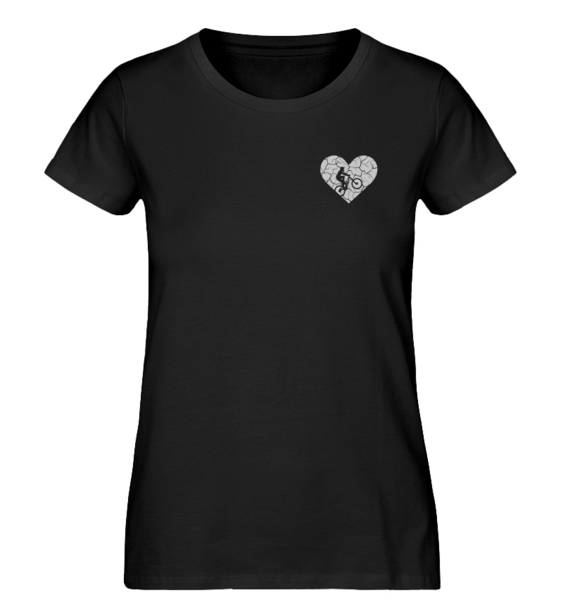 Herz und Fahrrad - Damen Organic T-Shirt fahrrad Schwarz