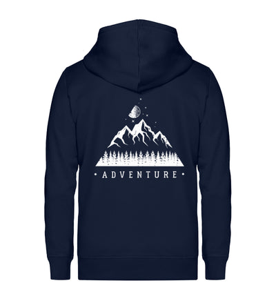 Adventure - Unisex Premium Organic Sweatjacke berge camping wandern Navyblau