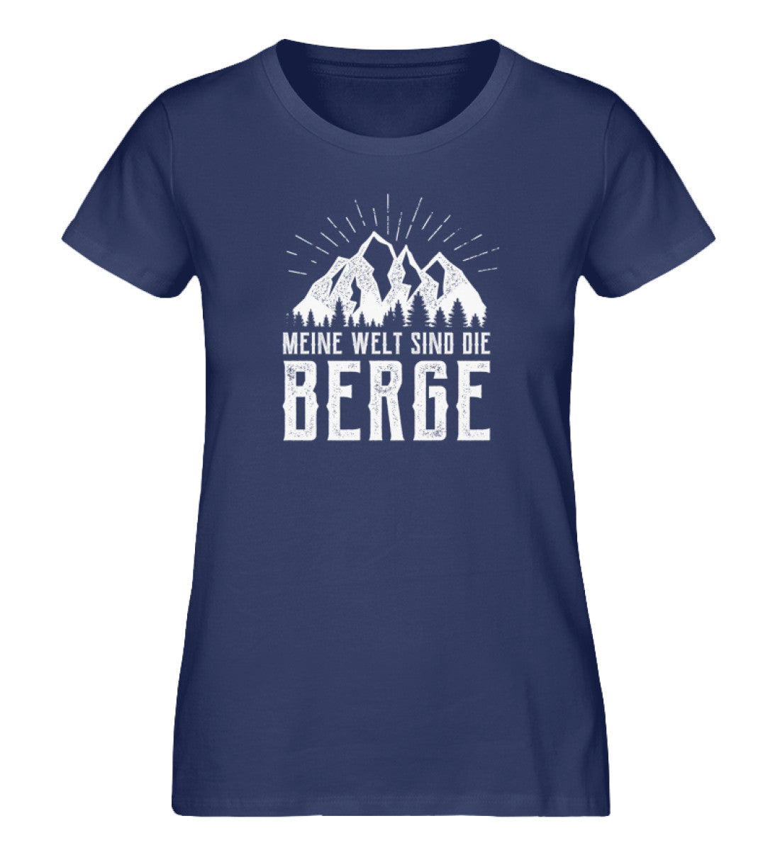 Meine Welt sind die Berge - Damen Organic T-Shirt berge Navyblau