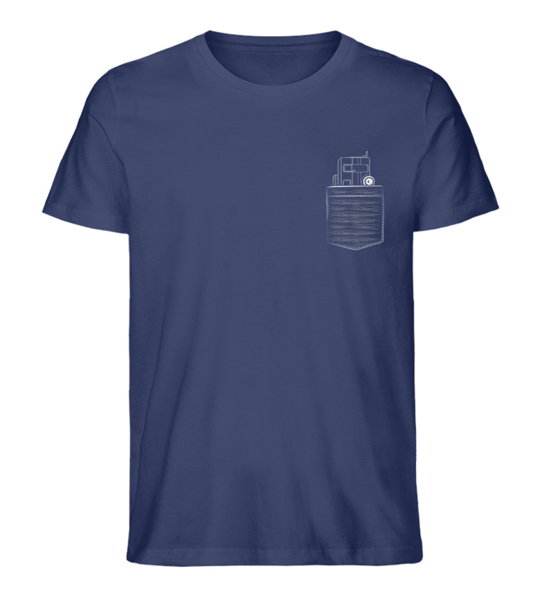 Camper in Brusttasche - Herren Organic T-Shirt camping Navyblau