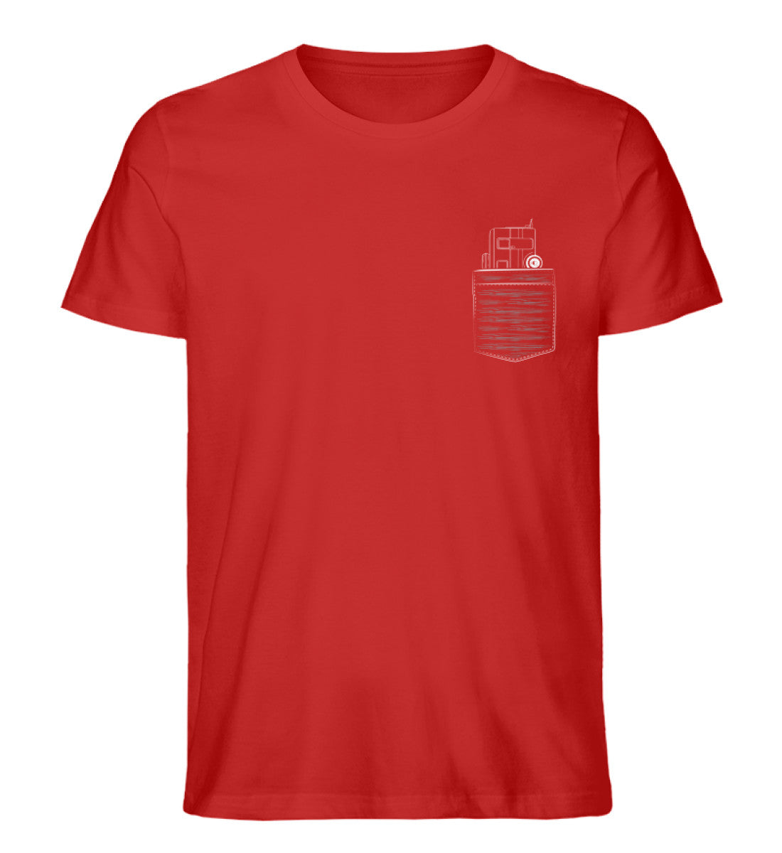 Camper in Brusttasche - Herren Organic T-Shirt camping Rot