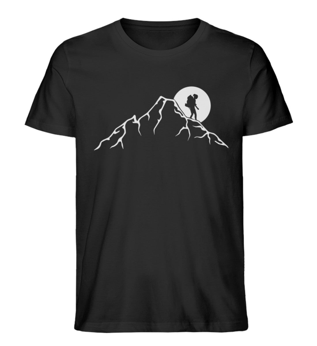 Berggeher und Mond - Herren Organic T-Shirt wandern Schwarz