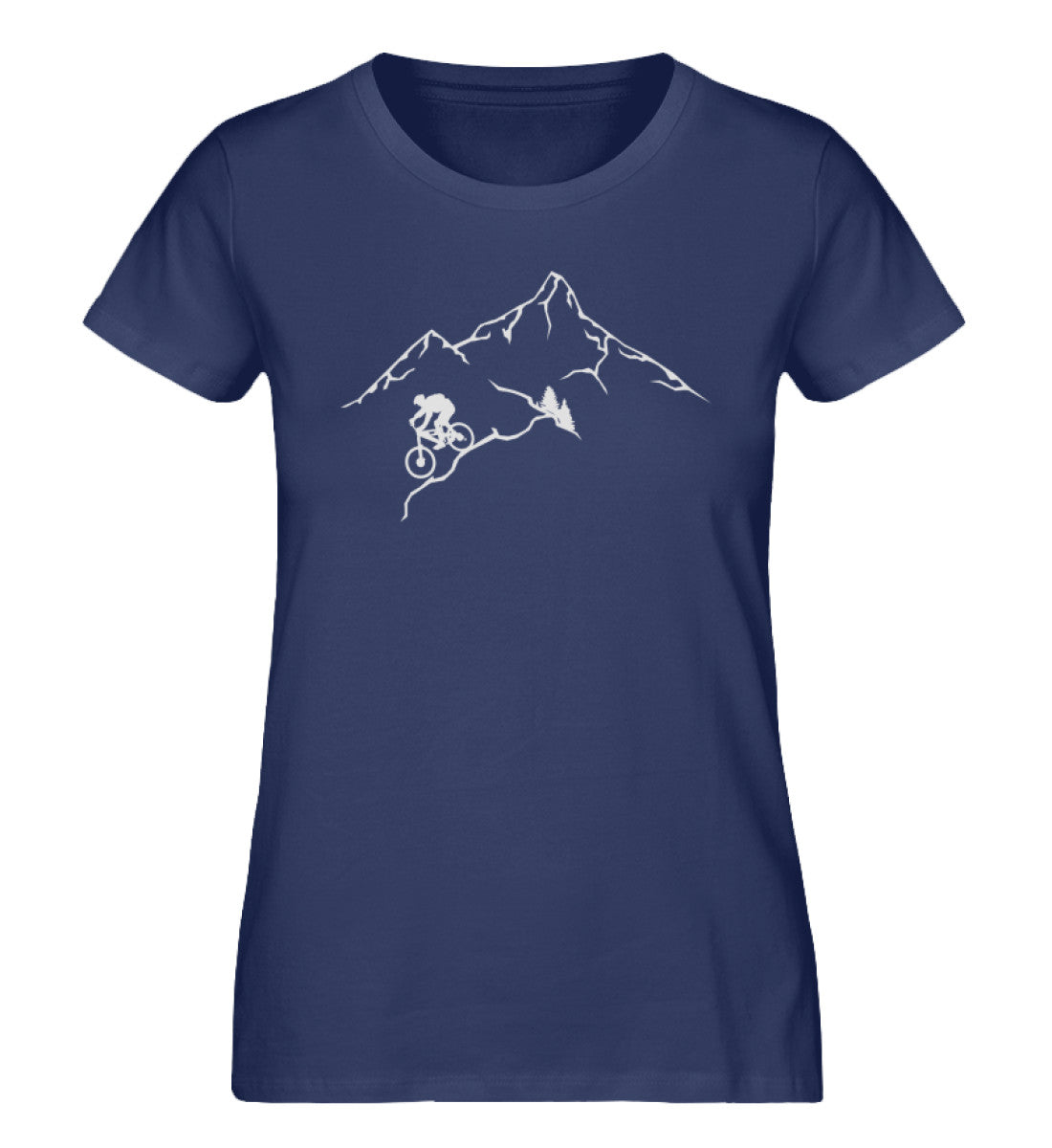 Radfanatiker - Damen Organic T-Shirt mountainbike Navyblau