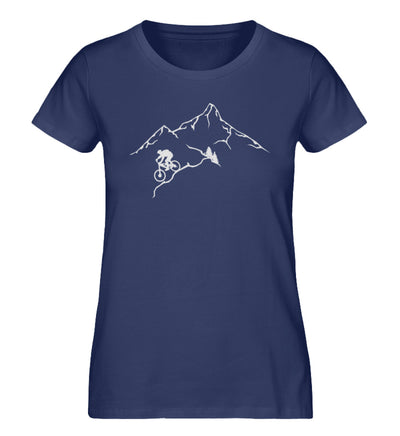 Radfanatiker - Damen Organic T-Shirt mountainbike Navyblau
