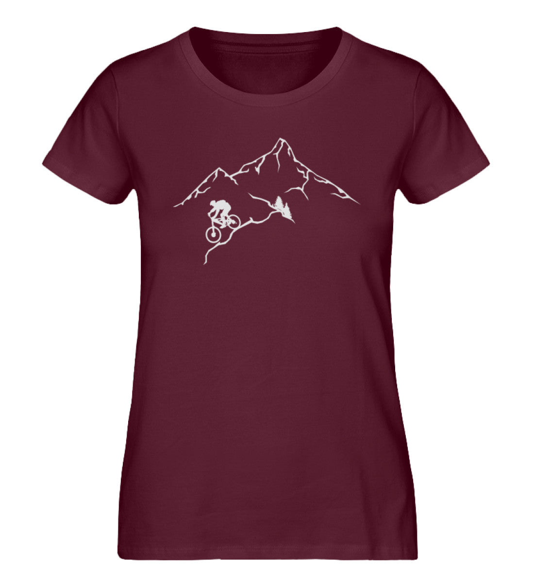 Radfanatiker - Damen Organic T-Shirt mountainbike Weinrot