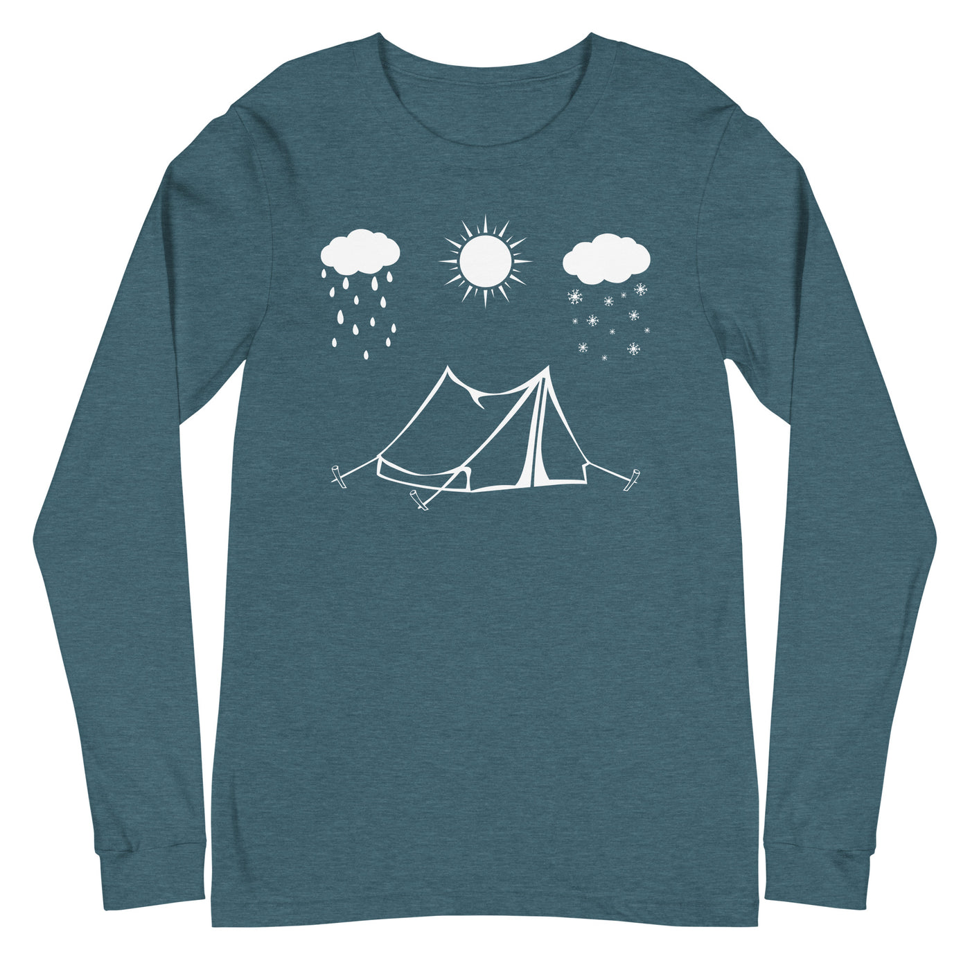 All Seasons And Camping - Longsleeve (Unisex) camping Heather Deep Teal