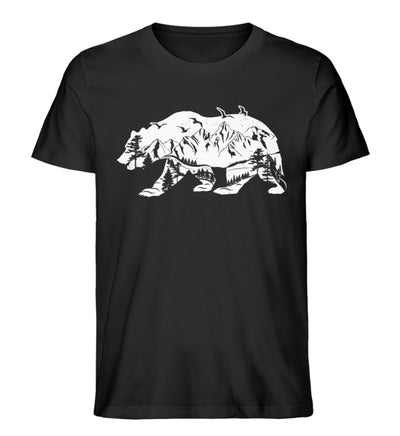 Bär und Berge Abstrakt - Herren Organic T-Shirt berge camping Schwarz