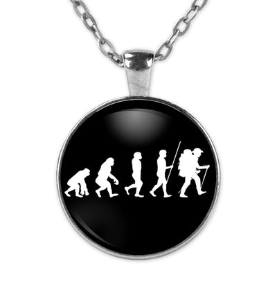 Evolution Wandermensch - Halskette mit Anhänger wandern Silber