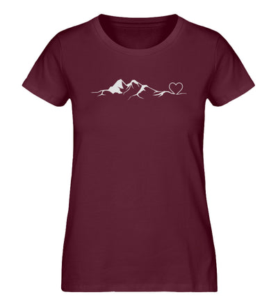 Bergverliebt - Damen Premium Organic T-Shirt berge klettern wandern Weinrot