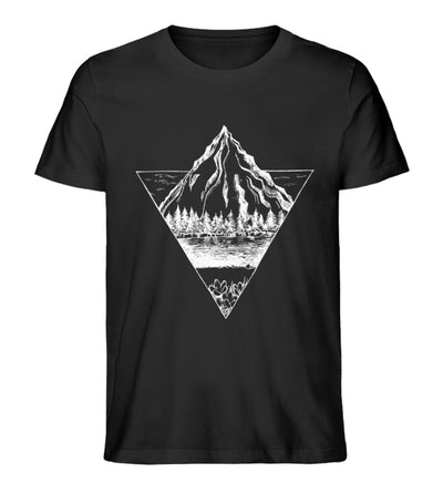 Berg - Geometrisch - Herren Organic T-Shirt berge wandern Schwarz
