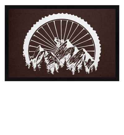Rad und Berge - Fußmatte mit Gummirand fahrrad Braun