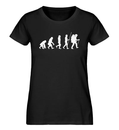 Evolution Wandermensch - Damen Organic T-Shirt wandern Schwarz