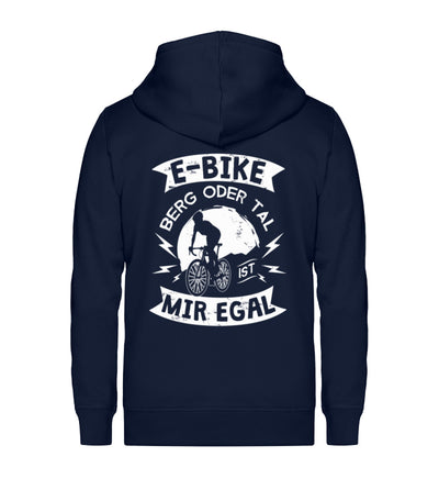 E-Bike - Berg oder Tal, mir egal - Unisex Premium Organic Sweatjacke e-bike Navyblau