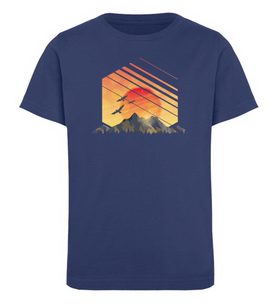 Sonnenaufgang Alpen - Kinder Premium Organic T-Shirt Navyblau