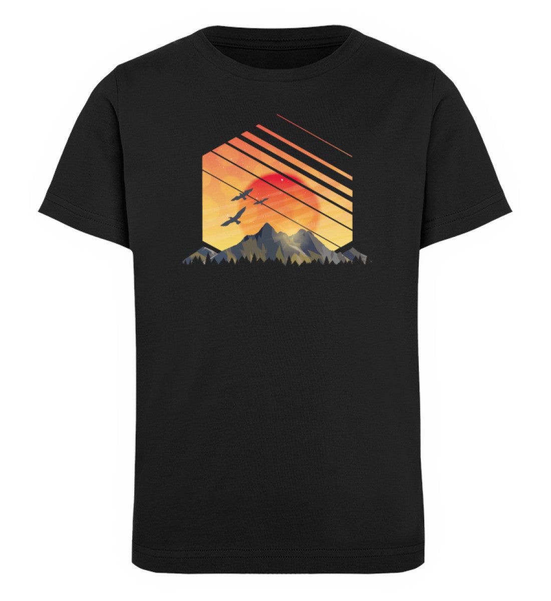 Sonnenaufgang Alpen - Kinder Premium Organic T-Shirt Schwarz