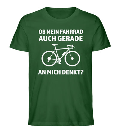 Ob mein Fahrrad gerade an mich denkt- Herren Organic T-Shirt fahrrad Dunkelgrün