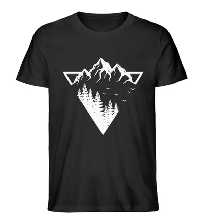 Berge - Geometrisch - Herren Organic T-Shirt' berge camping wandern Schwarz