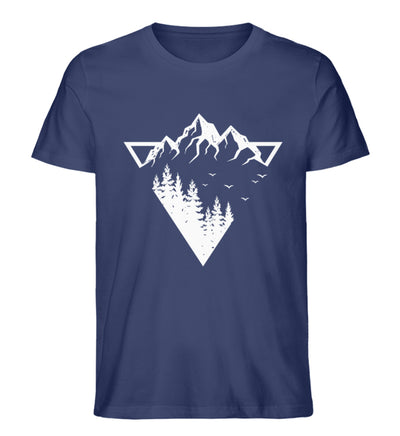 Berge - Geometrisch - Herren Organic T-Shirt' berge camping wandern Navyblau