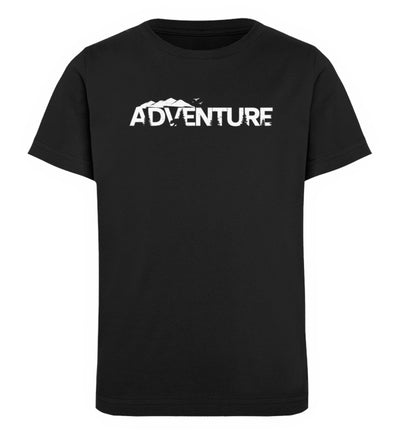 Adventure. - Kinder Premium Organic T-Shirt berge camping wandern Schwarz