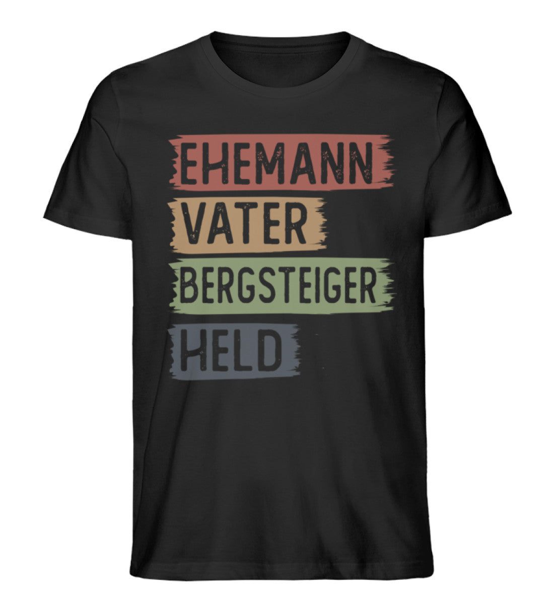Ehemann, Vater, Bergsteiger, Held - Herren Organic T-Shirt berge klettern Schwarz