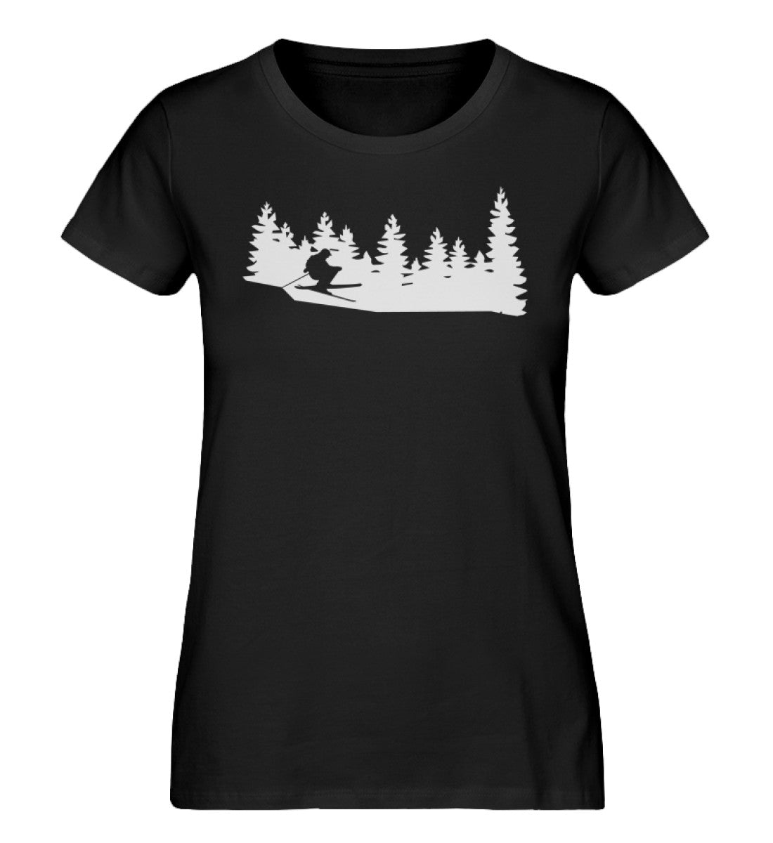 Ski und Landschaft - Damen Organic T-Shirt ski Schwarz
