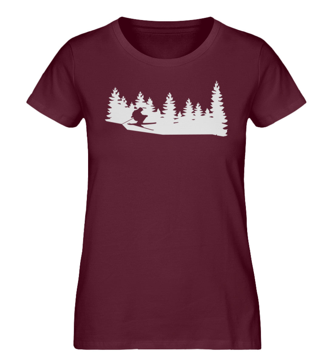 Ski und Landschaft - Damen Organic T-Shirt ski Weinrot